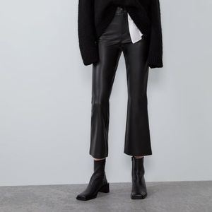 Flared leather pants
